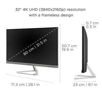ViewSonic VX3276-MHD 32 Inch 1080p Widescreen IPS Monitor with Ultra-Thin Bezels, Screen Split Capability HDMI and DisplayPort
