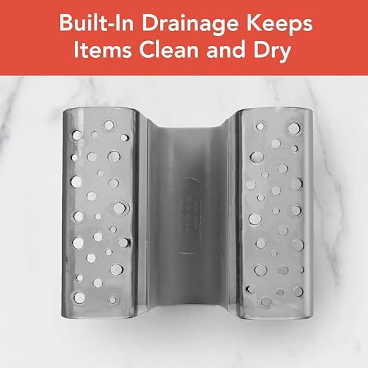 Spectrum Sink Saddle for Kitchen Sink Gray Slate Tint Sponge and Brush Holder
