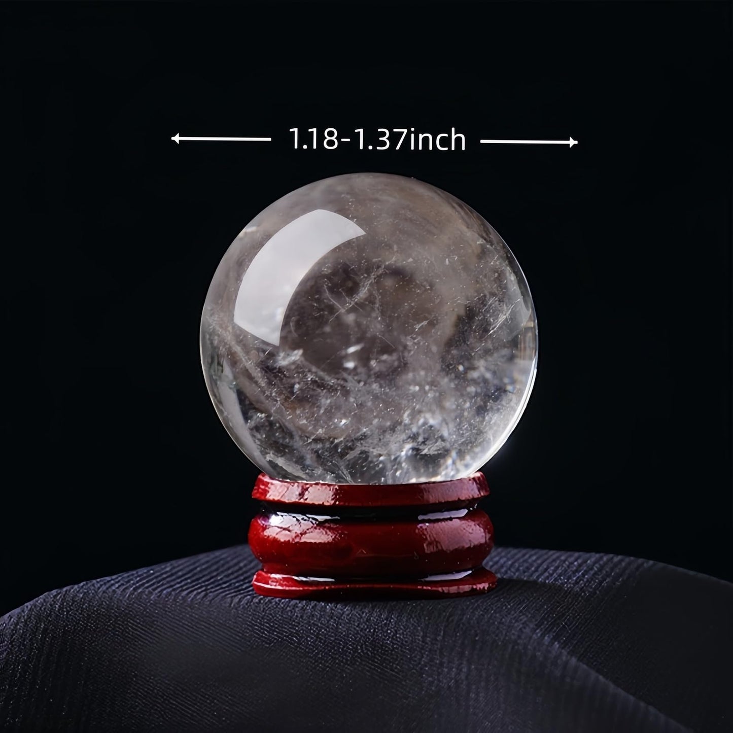 DUKIZA Natural Clear Quartz Crystal Sphere with Stand，5PC Real Crystals Ball, Clear Quartz Small Ball Decor (Clear Quartz Ball)