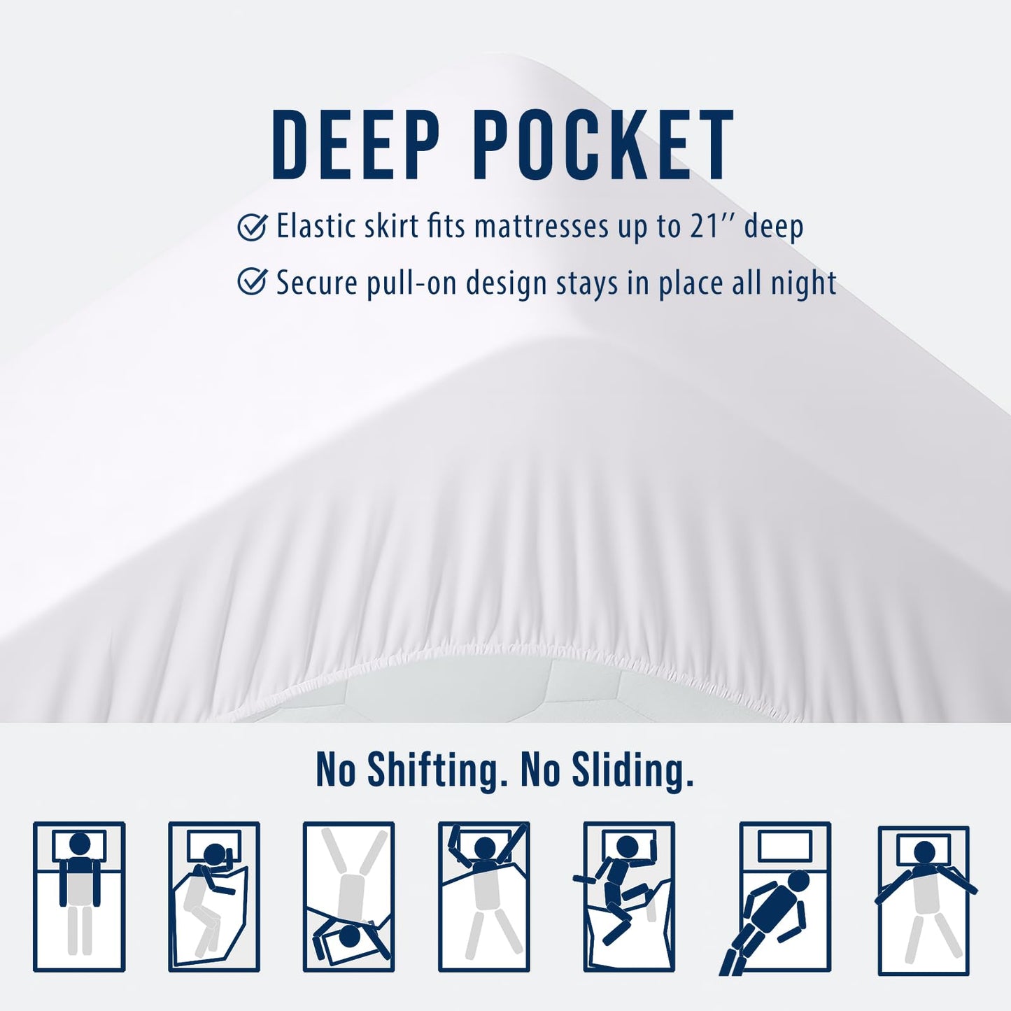 OLANLY California King Quilted Fitted Mattress Pad, Elastic Fitted Mattress Topper, Cooling Soft Mattress Cover Stretches up to 21 Inches Deep, Machine Washable Mattress Protector (72x84 inch, White)