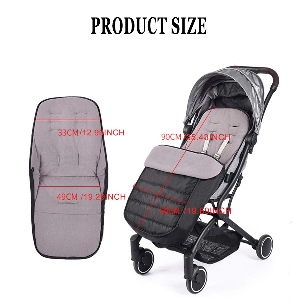Cosytoes Footmuff, Fairy Baby Waterproof and Windproof,CosyToes Fleece Lined Universal Fitting for Pushchairs Strollers Prams Buggy (Grey)