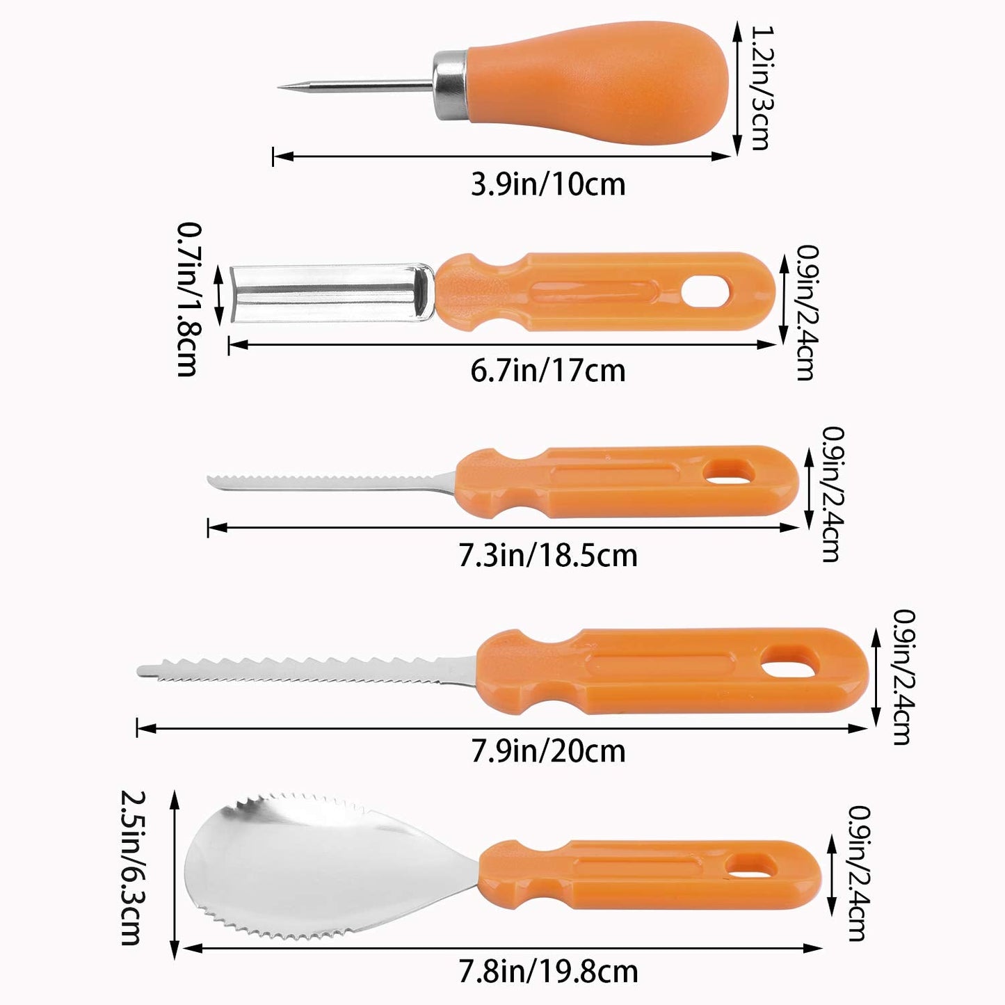 Elmchee Halloween Pumpkin Carving Tools, Halloween Jack-O-Lanterns 13 Piece Professional pumpkin cutting supplies tools Kit stainless steel lengthening and thickening