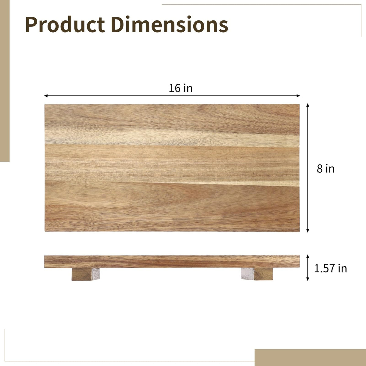 ZALIR Large 16" Wooden Riser Pedestal Stand - Hardwood Serving Tray Stand, 16 x 8 x 1.57 in Farmhouse Wood Display Riser, Versatile Pedestal for Kitchen Countertop, Plants, Jewelry, Candle Holders