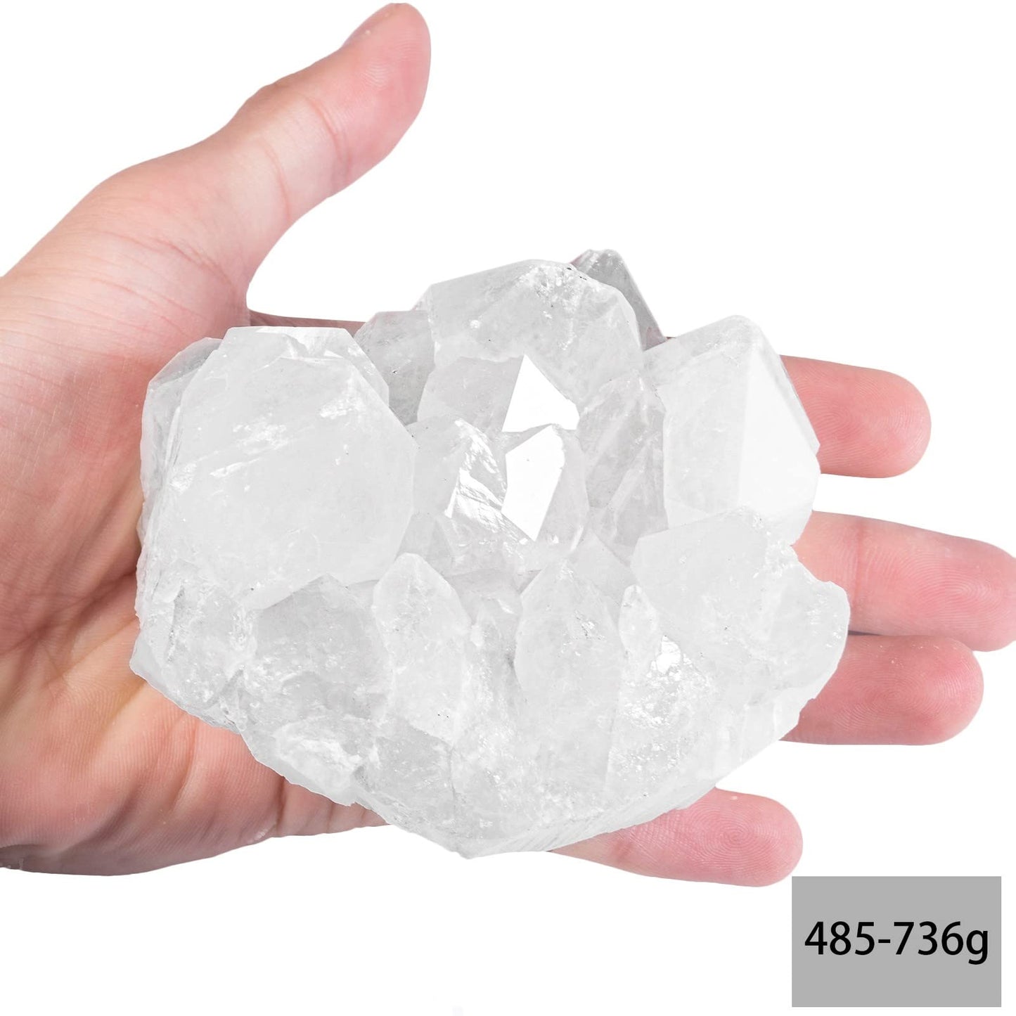 Nupuyai Natural Clear Quartz Crystal Cluster Stone Specimen Irregular Raw Rock Crystal Geode Home Decor for Healing/Meditation/Collection, 1.07-1.62 lb
