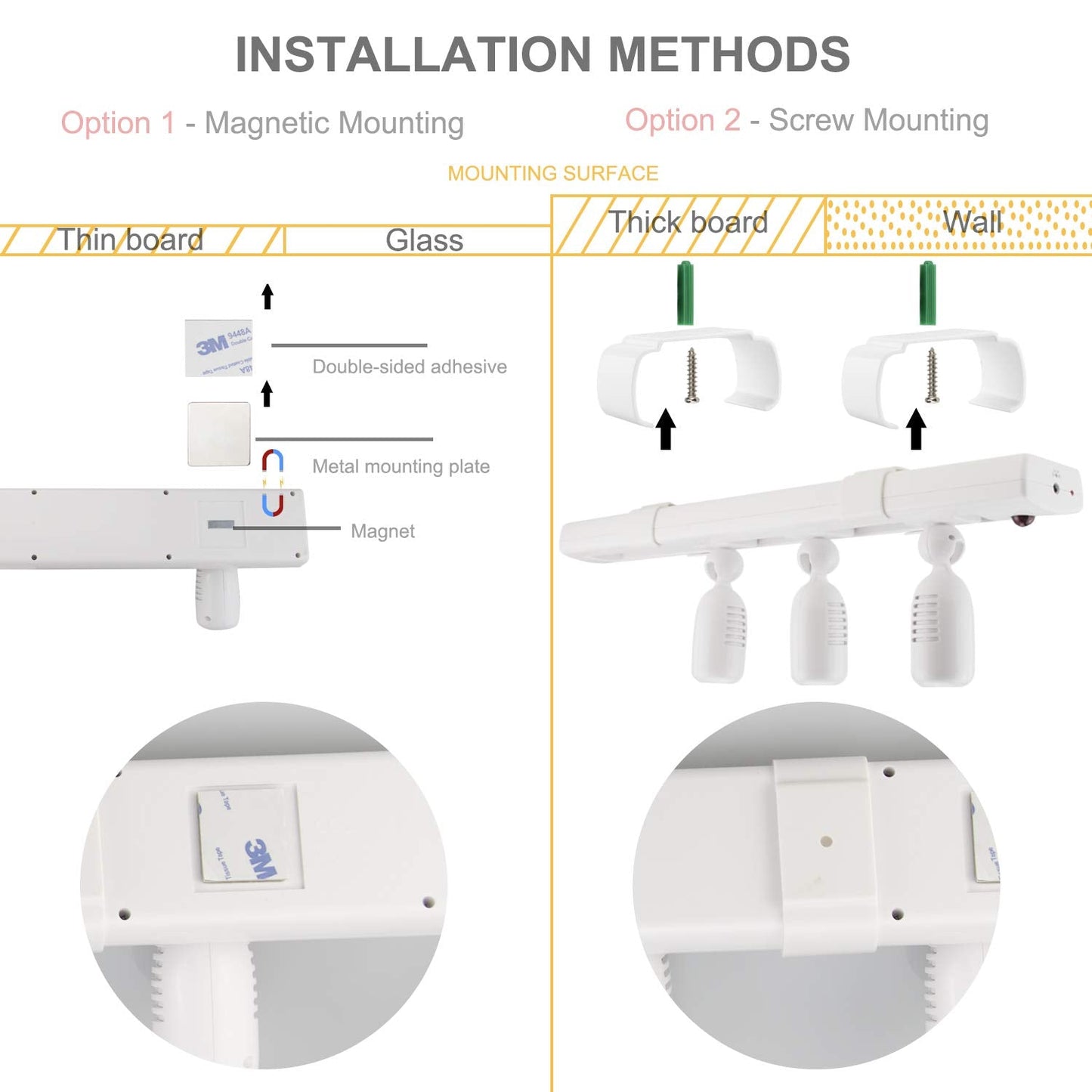 BIGLIGHT LED Track Light, Dimmable Accent Lighting with Rotatable Heads, Plug in Spotlight with Remote for Lighting up Kitchen Sink Cabinet Gallery Picture Bathroom Basement Artwork