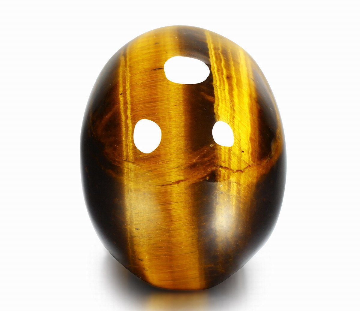 Skullis 2.0" Gold Tiger Eye Crystal Skull, Hand Carved Gemstone Fine Art Sculpture, Reiki Healing Stone Statue.780A