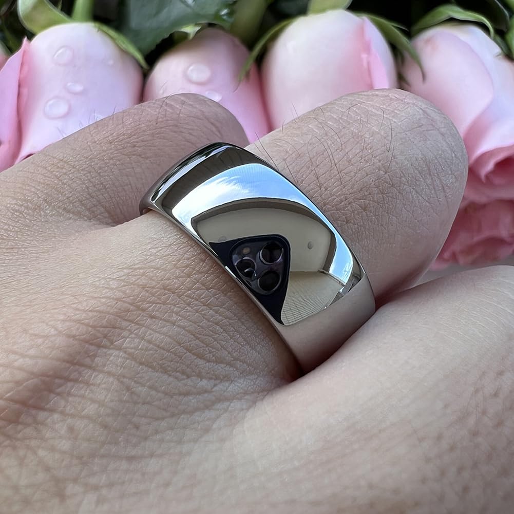 TUTISS 10mm Tungsten Rings for Men Women Engagement Wedding Bands Domed Polished Comfort Fit Size 11