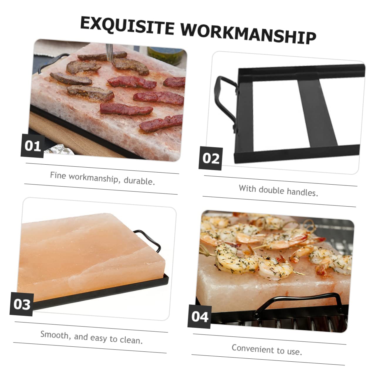 IWOWHERO Salt Block Holder Metal Salt Plate Tray Holder Edges for Easy Cleaning for Home BBQ