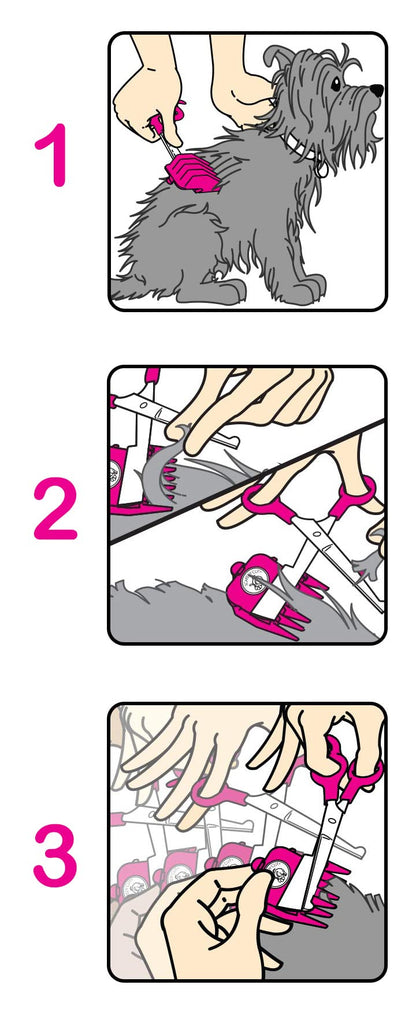 Scaredy Cut NO Buzz Dog Clippers, Tiny Trim Safety Scissor. A Silent Low Noise Pet Grooming Clipper, Right Handed Pink