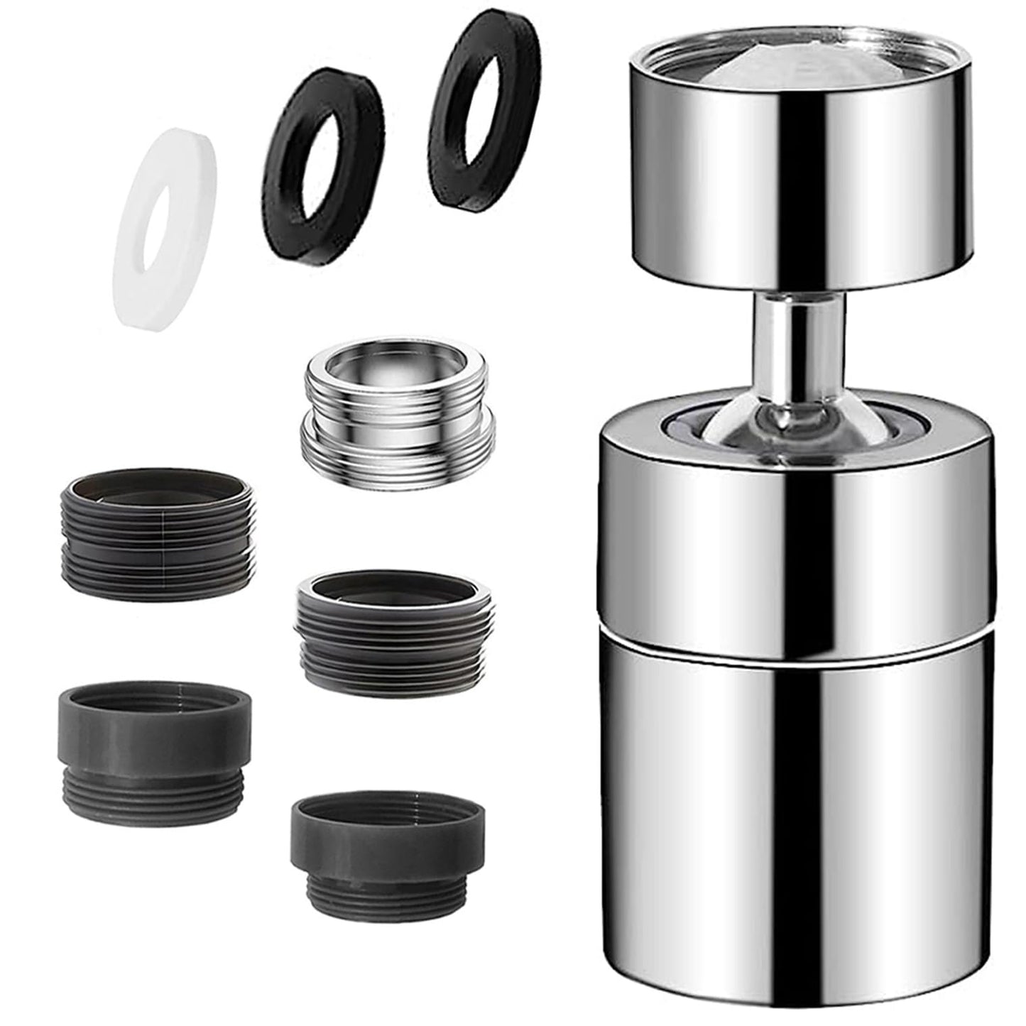Kitchen Tap Spray Head, 360° Swivel Spout Kitchen Sink Tap, Tap Faucet Attachment Spray with 2 Functions Modes, Replacement Tap Aerator Sprayer Accessories, Universal Tap Adapter Attachment
