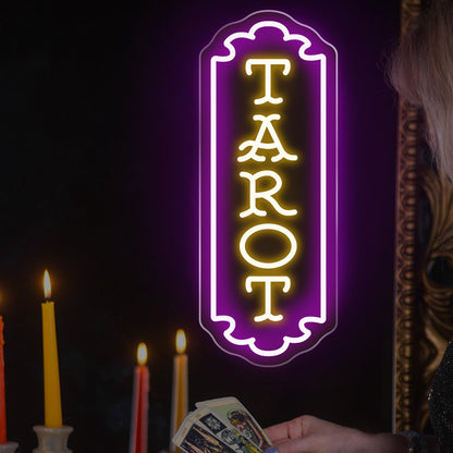 Tarot Neon Sign - 5-Level Dimmable USB Tarot Wall Decor & Psychic Decor, Perfect Mystical Neon Wall Art for Spiritual Spaces, Shops, Bedrooms, Living Room, Game Room