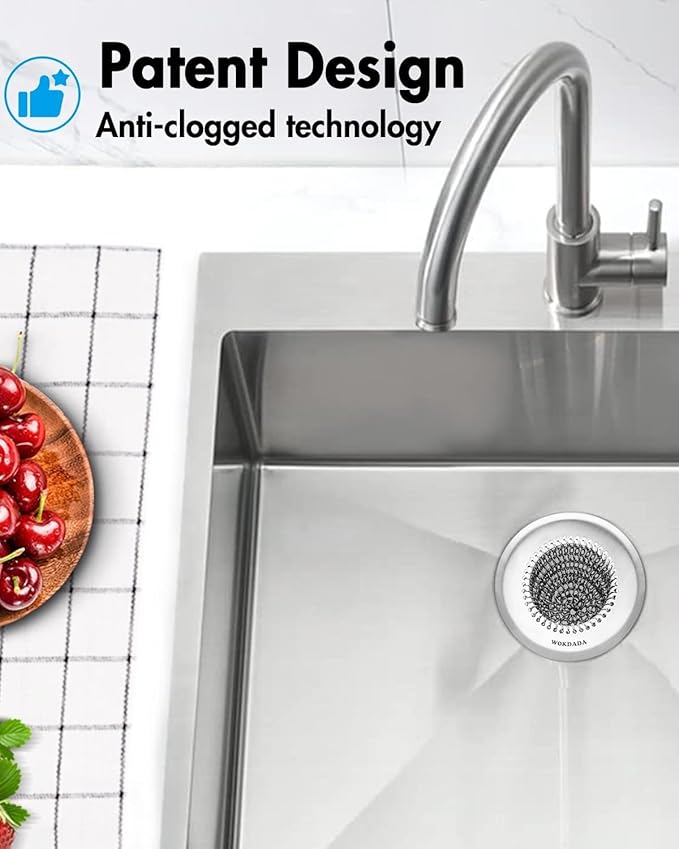 Revolutionary Kitchen Sink Drain Strainer, Patented Reversible Kitchen Sink