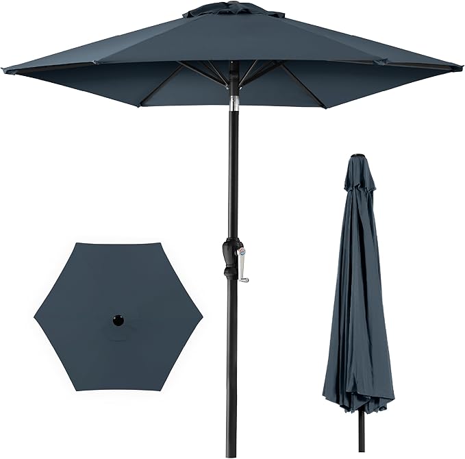 Best Choice Products 10ft Outdoor Table Compatible Steel Polyester Market Patio Umbrella w/Crank and Easy Push Button Tilt