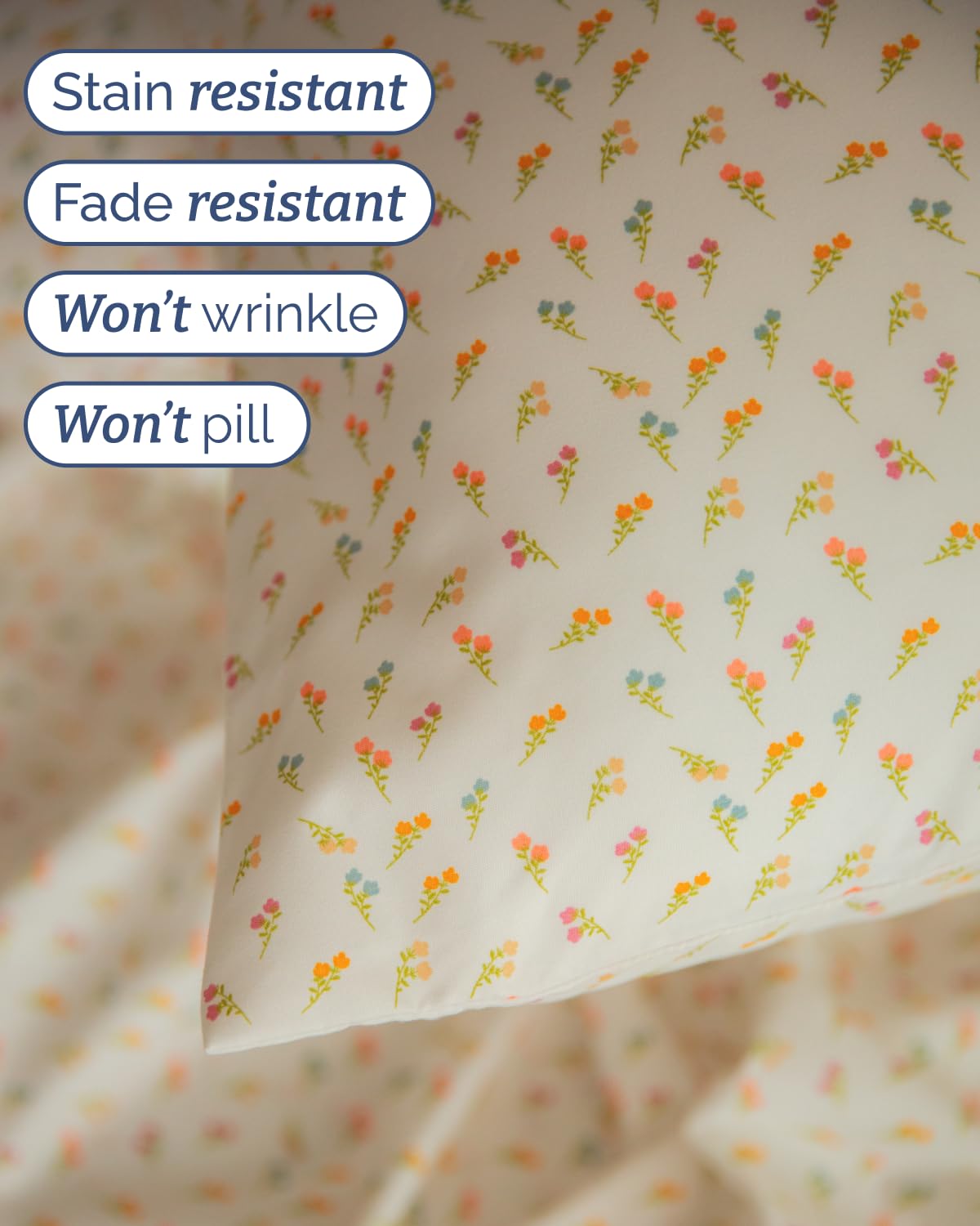 Floral Sheets - Flower Print Bed Sheet Set - 1 Flat, 1 Fitted & 2 Pillowcases w/ Deep Pockets - Comfy, Cozy, Wrinkle & Fade Free - Boho Botanical Bedding - Soft, Breathable & Cooling - Full Size Set