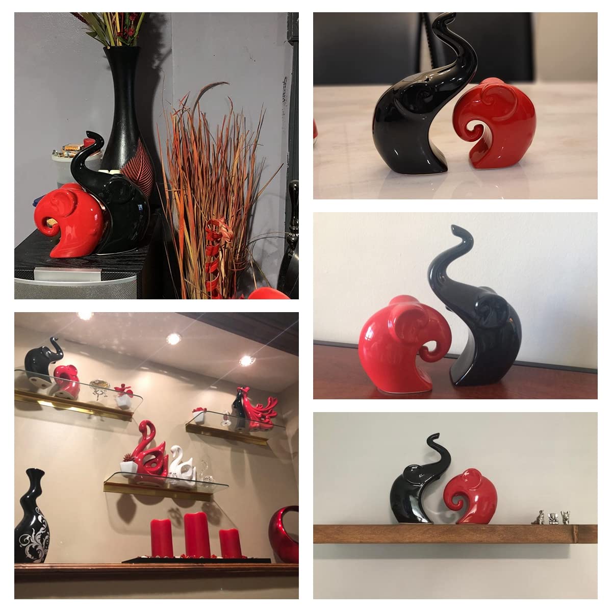 ECYC Originality Home Decoration Furnishing Animal Ornament Ceramics [ Elephant Lovers ]