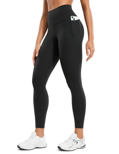 CRZ YOGA Women's Butterluxe 25'' Gym Leggings with Pockets - High Waisted Workout Leggings Buttery Soft Yoga Pants Black 10