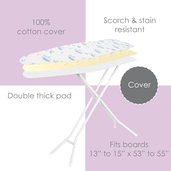 Ironing Board Cover and Pad, 100% Cotton