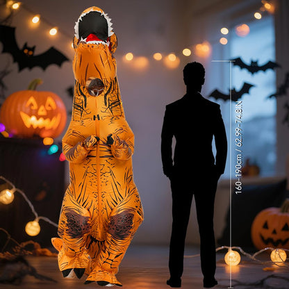 JASHKE Inflatable Dinosaur Costume Adult Blow up Trex Costumes Inflatable Dino Suit Halloween Costumes Fancy Dress for Adult (brown)