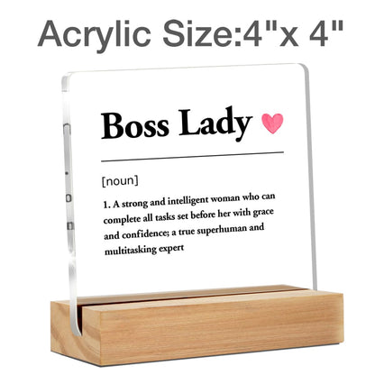 Best Boss Gifts - Office Decor - Thank You Gifts - Clear Desk Sign (4 x 4 Inches)