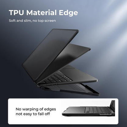 BlueSwan Case compatible for 2021-2024 MacBook Pro 16 inch M4 A3403 A3186 M3 A2991 M2 A2780 M1 A2485 Pro/Max with Touch ID, TPU Frame + Ultra-thin PC Matte Protective Cover, Frosted Black