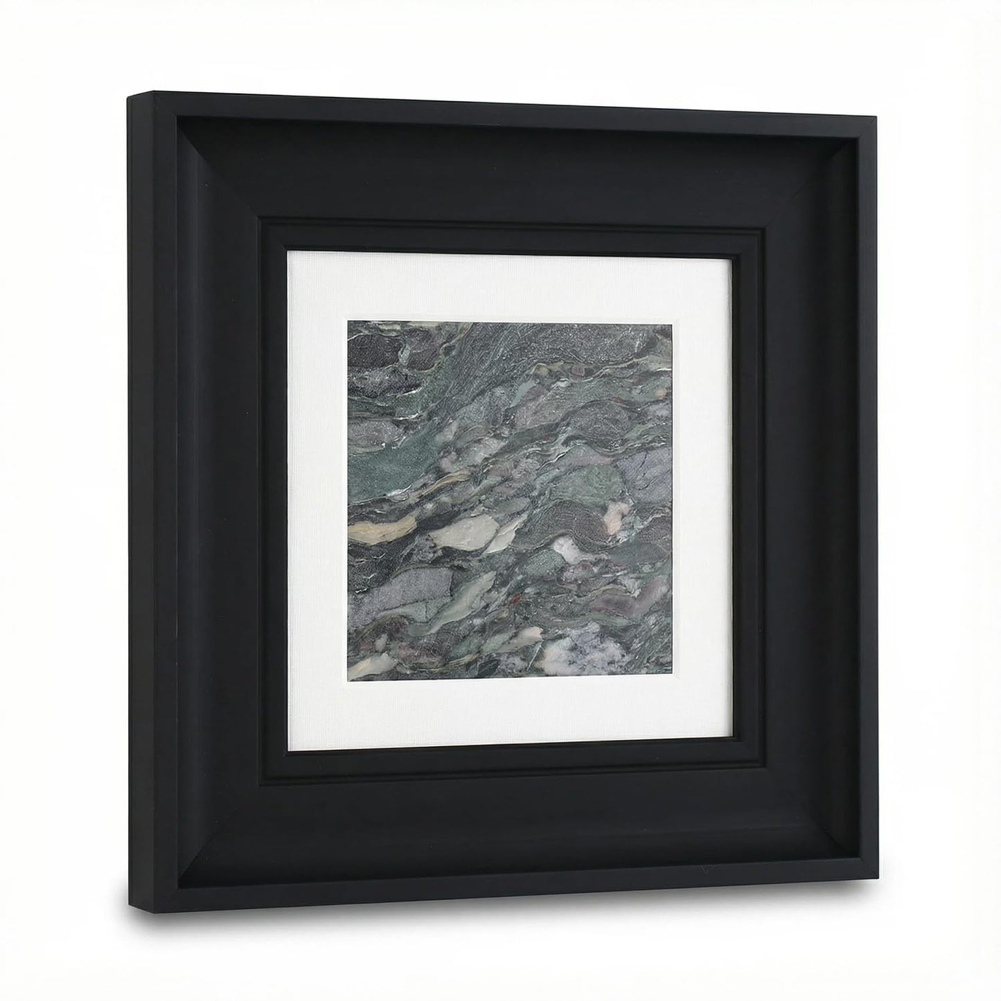 Natural Marble Decorative Wall Art Home Decor for Living Room Abstract Stone Painting Bedroom Aesthetic Office Farmhouse Fall Heavy Texture Picture Framed 14x14 inch Four Seasons Green
