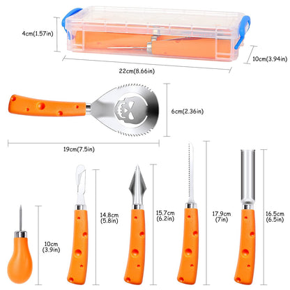 Pumpkin Carving Kit, Halloween Pumpkin Carving Tools, 6PCS Carving Tools Carving Knife for Halloween Decoration, Professional Stainless Steel Pumpkin Carving Set, Pumpkin Carver for Adults & Kids