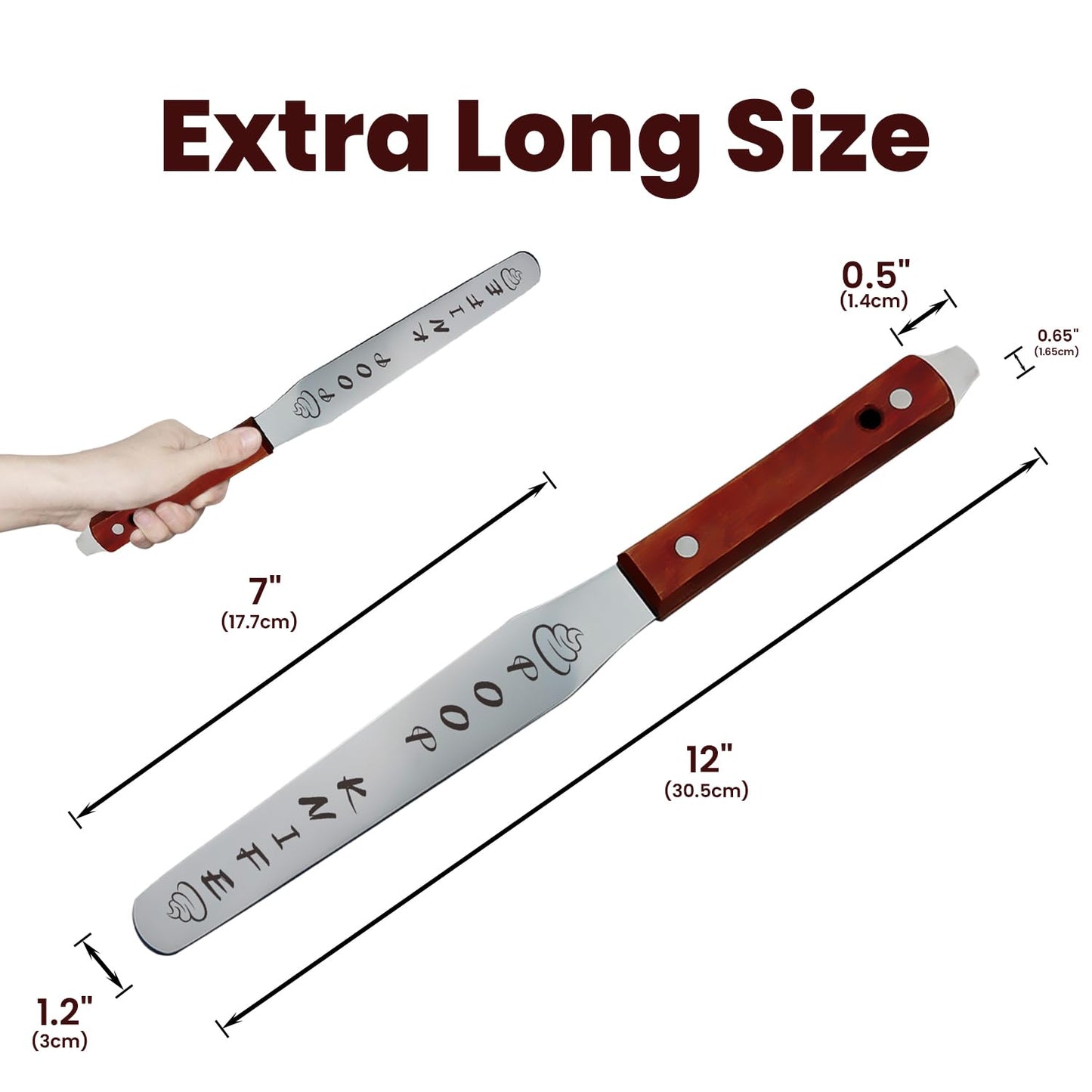 Jsuslife Poop Knife, 12IN Durable Metal Poo Knife for Toilet Block, Extra Long Wood Handle Poop Stick Prank Funny Gag Christmas Gift for Adults and Kids