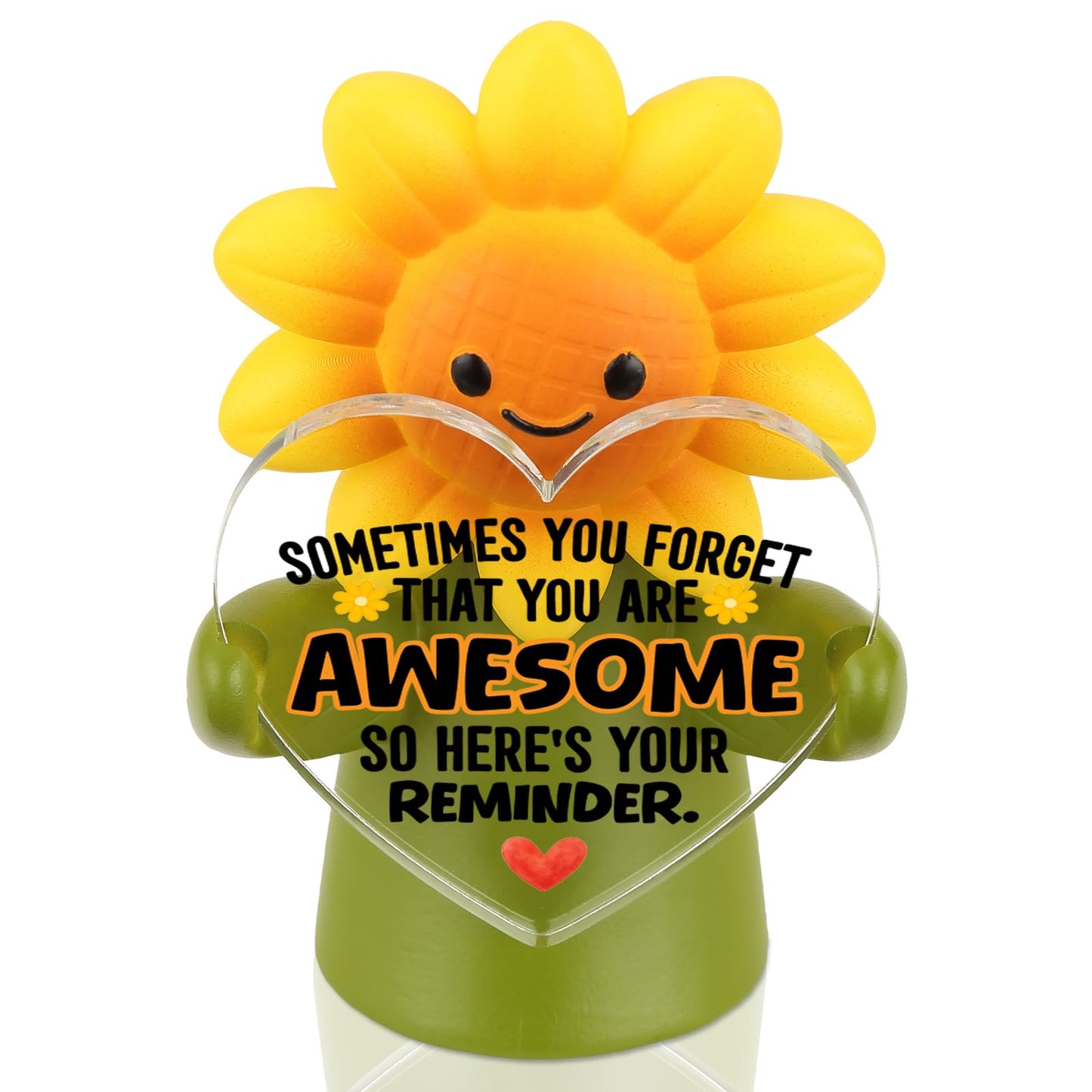 MFOMFO Sunflower Emotional Support Figurine with Reminder Message, You are Awesome Inspirational Desk Decor Gift for Friend Coworker Student Home Office-LUN10