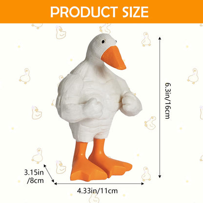 REIKOMO Magnetic Muscle Duck Figurine – Funny Resin Desk Ornament, Quirky Sculpted Duck for Office, Living Room, Bookshelf, or Home Decor