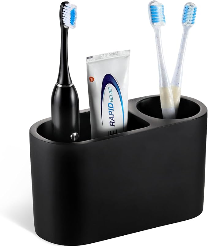 Luxspire Toothbrush Holder, 2 Slots Toothbrush and Toothpaste Holdersfor
