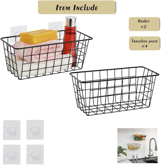 2 Pack Hanging Storage Basket, Bathroom Basket, Household Goods,
