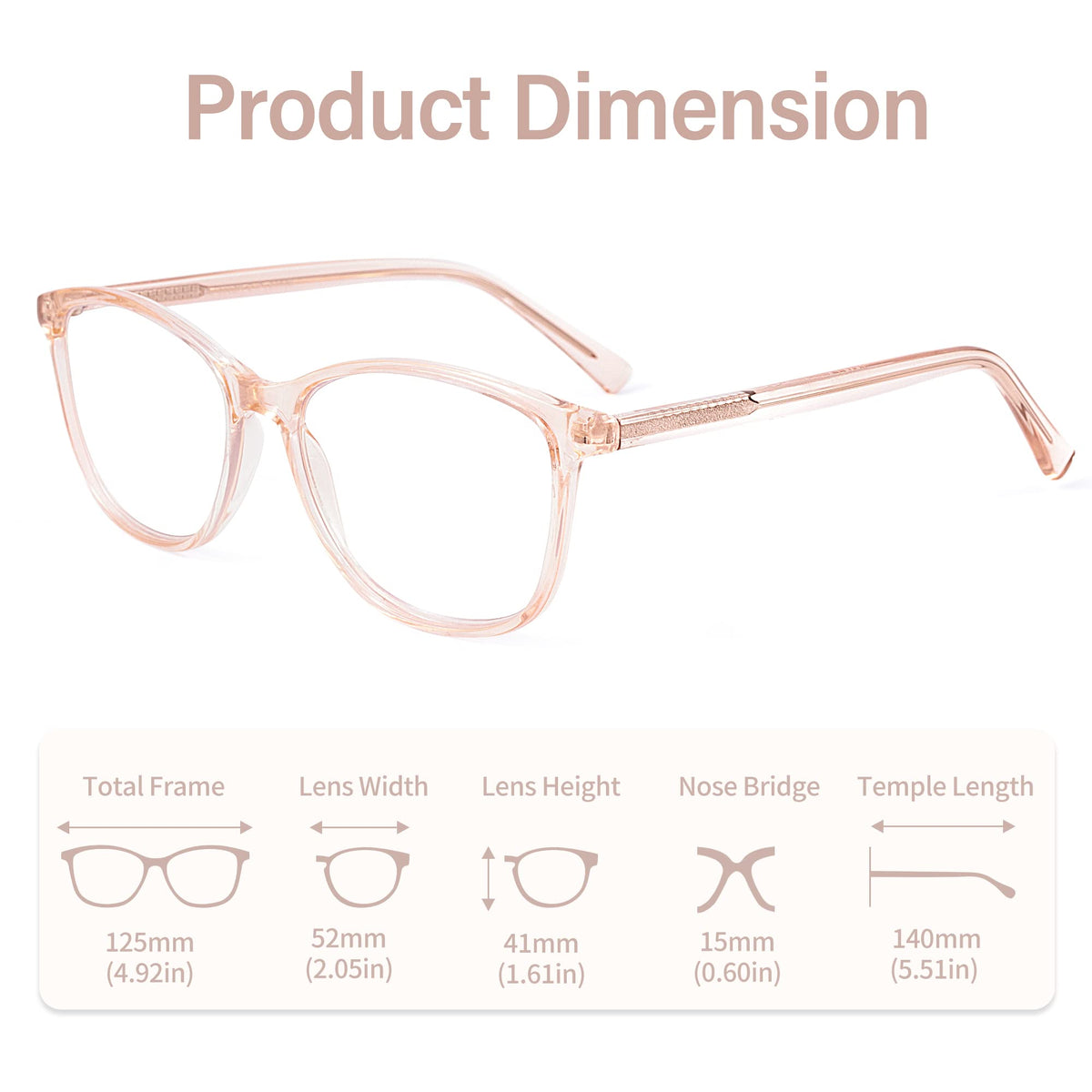 Madison Avenue Square Vintage TR90 Blue Light Blocking Reading Glasses for Women with Case, Anti Glare/Eyestrain Computer Readers Transparent Brown 1.0