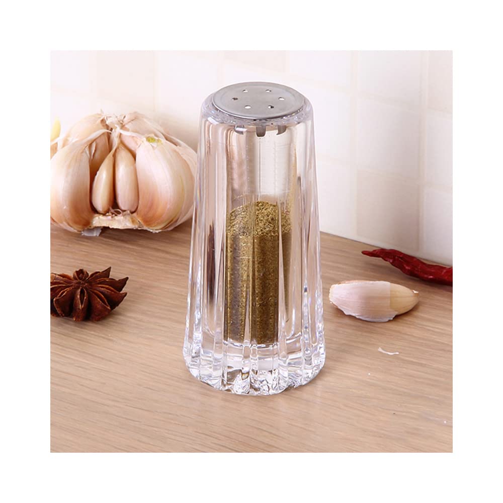 YBM Home Salt and Pepper Shakers Acrylic with Stainless Steel Lid, 1.5oz Clear Spice Herb Dispenser for Dining Table and Farmhouse Decoration, 1231-2