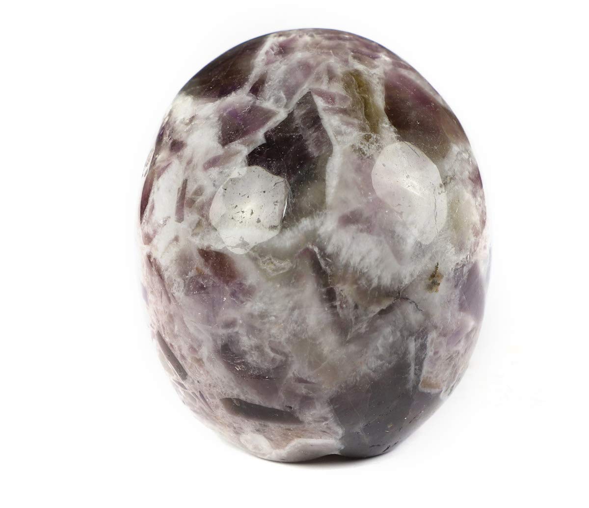 Skullis 2.0" Dream Chevron Amethyst Crystal Skull, Hand Carved Gemstone Fine Art Sculpture, Reiki Healing Stone Statue.1407
