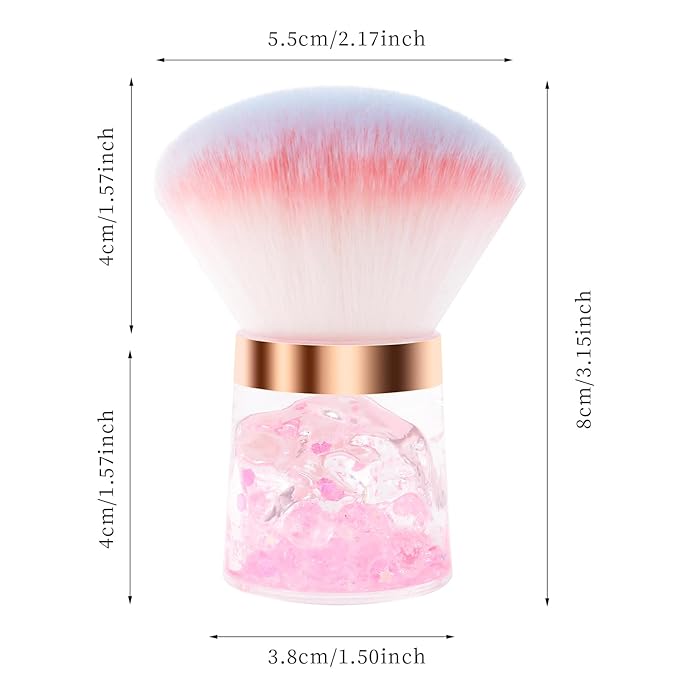 ANGNYA Nail Dust Brush, Round Nail Art Dust Powder Remover Brush