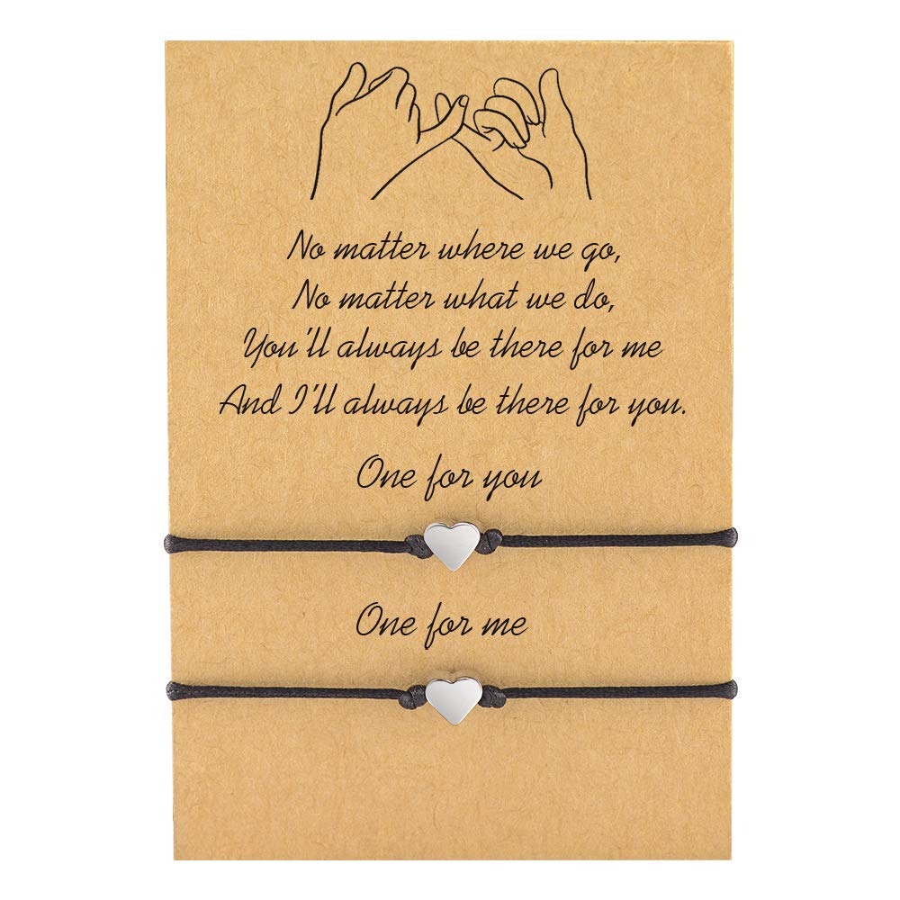 MANVEN Matching Bracelets for Couples Best Friends Pinky Promise Bracelets Birthday Gifts for Family Sister Women Men