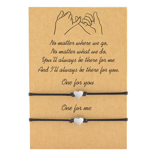 MANVEN Matching Bracelets for Couples Best Friends Pinky Promise Bracelets Birthday Gifts for Family Sister Women Men