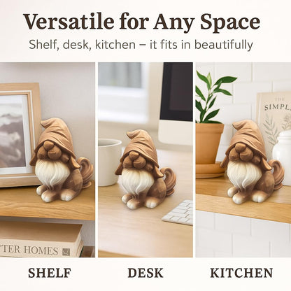 CigaMaTe Dog Gnome Figurine for Coffee Bar Decor, Rustic Coffee Table Decorations, Gnome Gifts for Women, Farmhouse Kitchen Shelf Decor, Tiered Tray Collectible Ornament