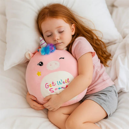 Easfan Get Well Soon Unicorn Plush Pillow Soft Plush Toy Get Well Soon Gifts for Kids Patient Feel Better for Women Throw Pillow Sofa Cushion Home Decoration