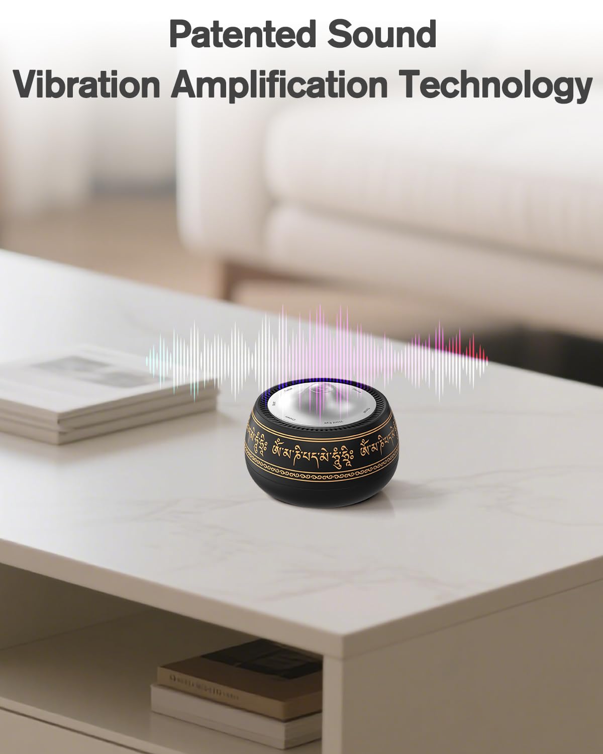 Portable Electronic Tibetan Singing Bowl, 8 Chakra Modes with 8 Chakra Cycle Play Mode, Auto/Manual Mode, Vibration & Built-in Timer, USB-C Rechargeable Meditation Device for Yoga, Reiki, Relaxation