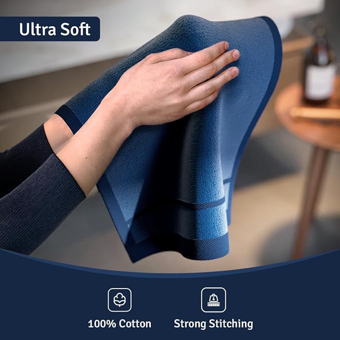 Creative Scents Cotton Fingertip Towels Set Blue