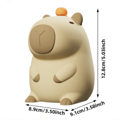 Night Light,Cute Tangerine LED Squishy Novelty Animal Night Lamp,Dimmable Soft Silicone Nursery Nightlight for Kids, Rechargeable Bedroom Touch Lamp, Dorm Decor, Gift(Capybara)