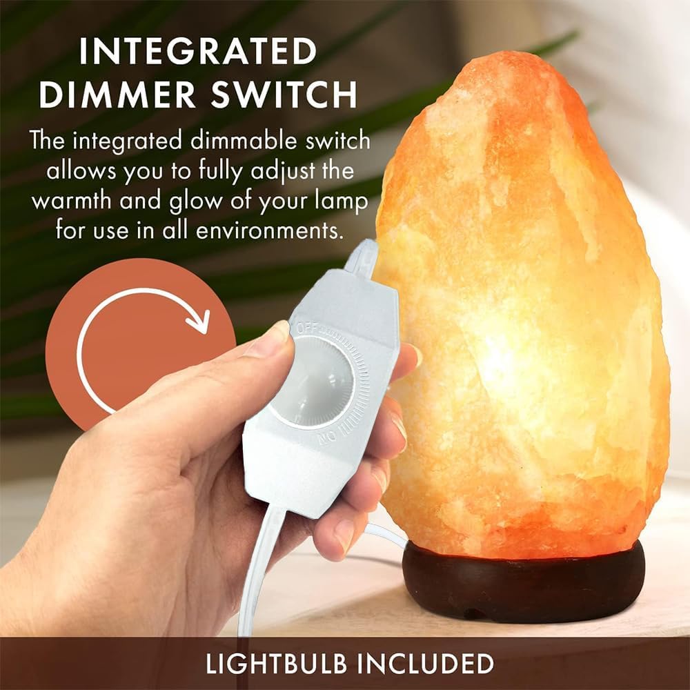 SCOMX White Himalayan Salt Lamp Cord, Dimmer Switch,Christmas Bulb,Salt Lamp Cord with Dimmer Control and Base Assembly,5 Feet,E12 Base for Himalayan Salt Lampsand with six Free 7-15W Bulbs (1)