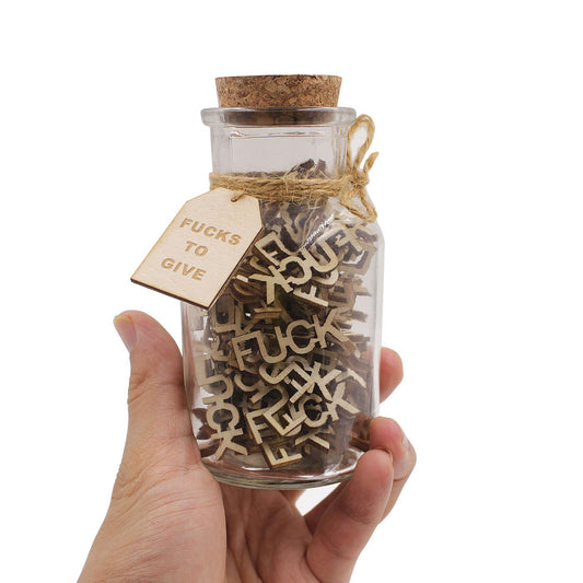 fuc k jar（5oz）Gift Jar,Fuc ks to Give,Fuc k Wooden Cutout Letter Piece Bad Mood Vent Spoof Birthday Day,Holiday, Thanksgiving Christmas Gifts to Friend,gag Funny Gift