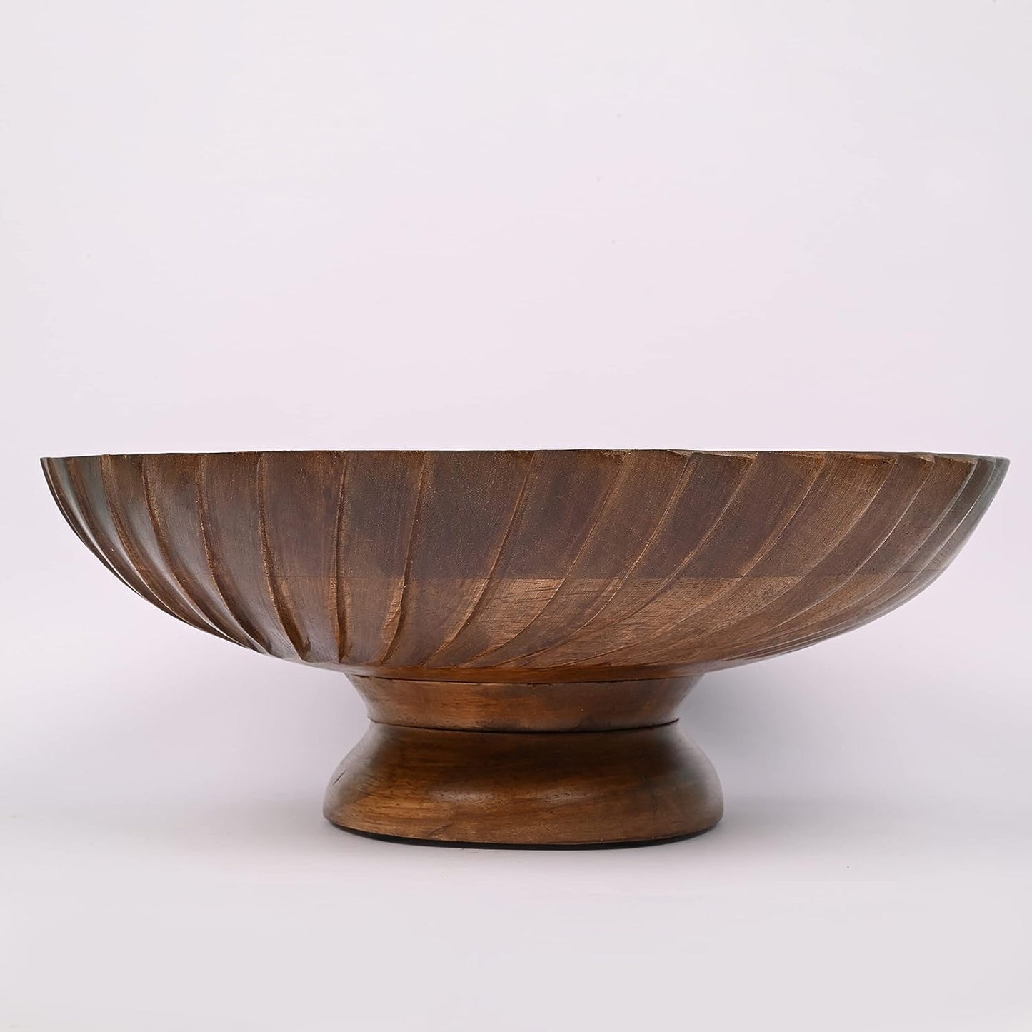 Mahasu Fruit Bowl Wooden Fruit Bowl for Kitchen Counter for Home Decor or Decorative Fruit Bowl for Table (12" X 12'" X 4.75")