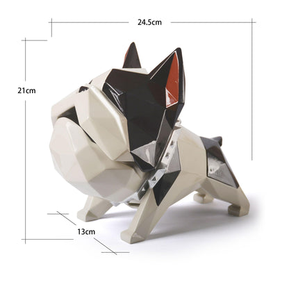 HAUCOZE Closable Candy Dish Key Bowl Storage Bulldog Statue Modern Home Decor Table Centerpiece Gift for Living Room 9.4 Inch