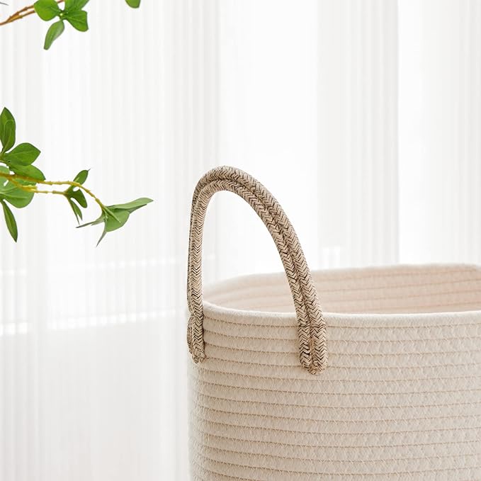 VIPOSCO Tall Laundry Hamper, Woven Rope Storage Basket
