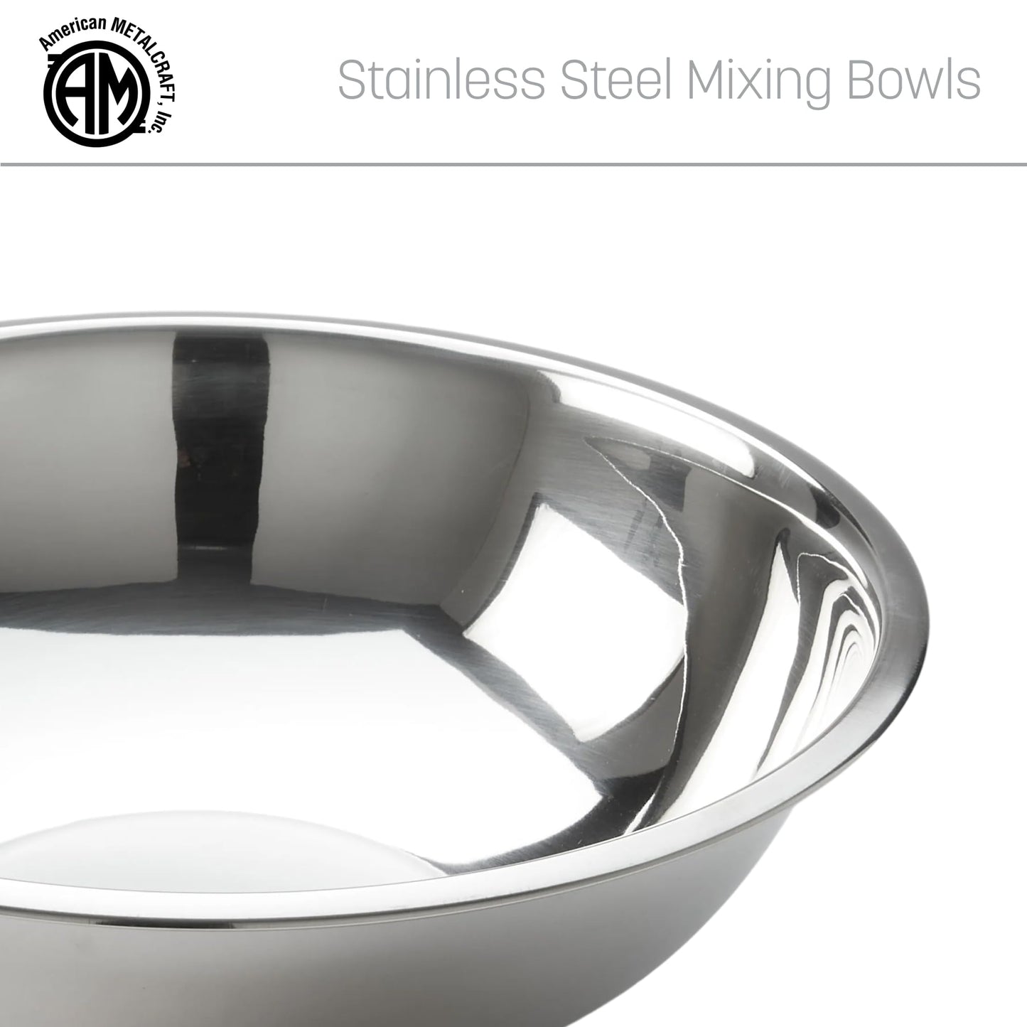 American Metalcraft 16" Stainless Steel Mixing Bowl - 13-Quart Durable Metal Bowls for Mixing, Large Stainless Steel Bowl