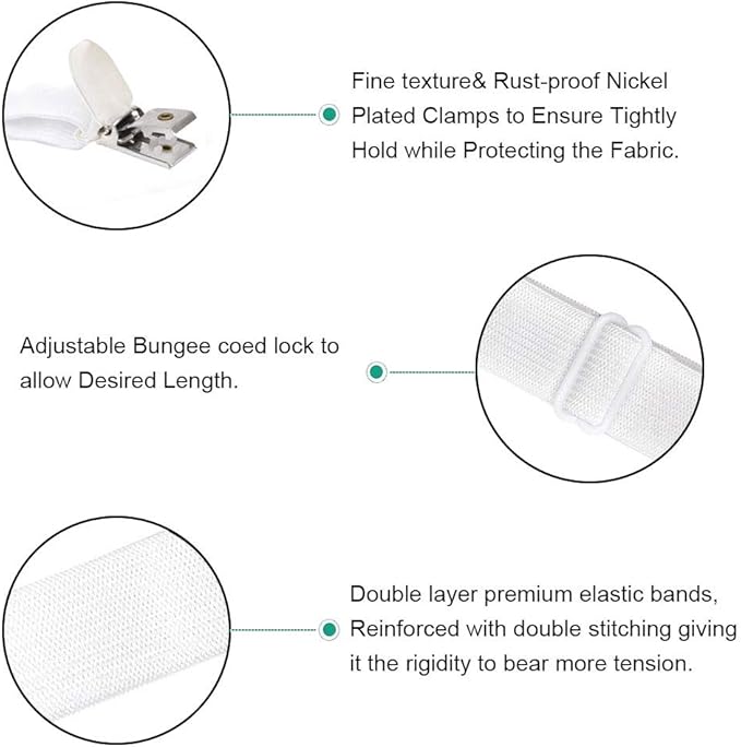 4Pcs Adjustable Bed Sheet Straps Clips, Elastic Mattress Sheet Fasteners Holder