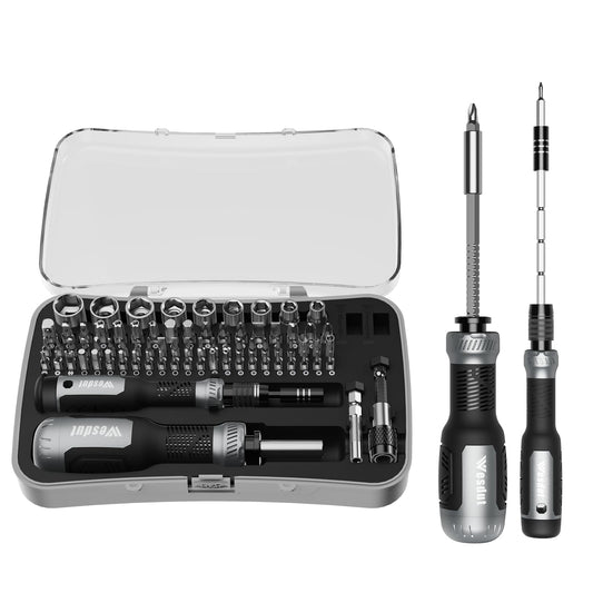 [Super Durable] 77in1 Screwdriver Set, Include 46in1 Precision Screwdriver and 23in1 1/4 Inch Nut Driver, Flat Head, Torx, Hex, Square, Repair Kit, Man Gift Screw Driver